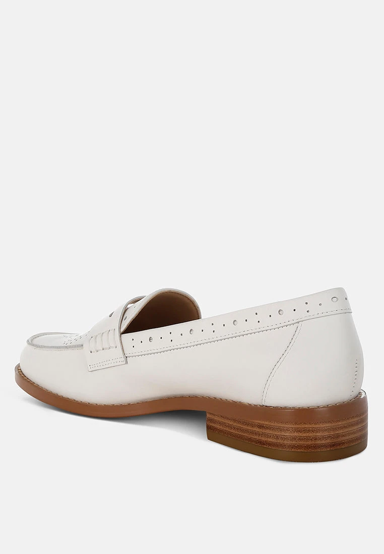 Clotilda Perforated Low Heel Loafers 5 Clotilda Perforated Low Heel Loafers - Image 3