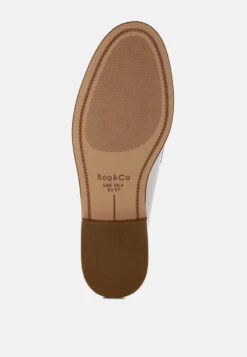 Clotilda Perforated Low Heel Loafers 17 Clotilda Perforated Low Heel Loafers -Rag & Co Clotilda Perforated Low Heel Loafers RCSH5388 OFF WHITE 6