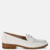 Clotilda Perforated Low Heel Loafers -Rag & Co Clotilda Perforated Low Heel Loafers RCSH5388 OFF WHITE 8
