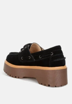 Cuckatoos Chunky Real Suede Leather Oxford Loafers 26 Cuckatoos Chunky Real Suede Leather Oxford Loafers -Rag & Co CuckatoosChunkySuedeOxfordLoafersRCSH5815BLACK 2