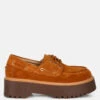 Cuckatoos Chunky Real Suede Leather Oxford Loafers -Rag & Co Cuckatoos Chunky Suede Oxford Loafers RCSH5815 TAN 8