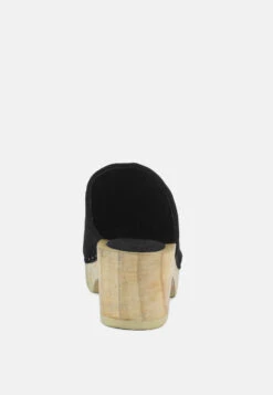 DARCIE Black Suede Clogs -Rag & Co DARCIESuedeClogs RCSH2242 black 9