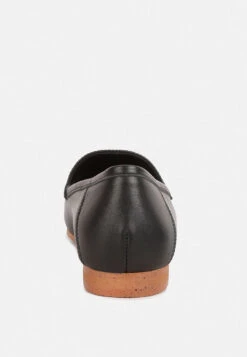 DARETH Horsebit Flat Heel Loafers In Black -Rag & Co DARETHHorsebitFlatHeelLoafersinBlackRCSH4076Black 1