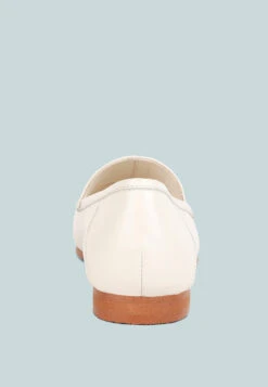 DARETH Horsebit Flat Heel Loafers In Off White -Rag & Co DARETHHorsebitFlatHeelLoafersinOffWhiteRCSH4076OffWhite 6