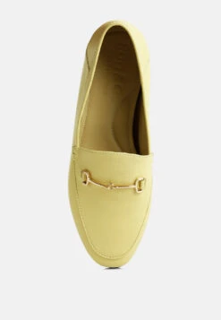 DARETH Horsebit Flat Heel Loafers In Yellow 15 DARETH Horsebit Flat Heel Loafers In Yellow -Rag & Co DARETHHorsebitFlatHeelLoafersinYellowRCSH4076Yellow 11