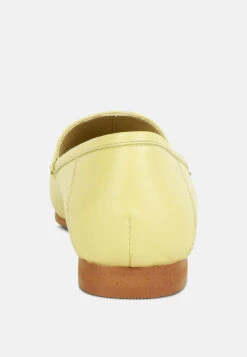 DARETH Horsebit Flat Heel Loafers In Yellow 14 DARETH Horsebit Flat Heel Loafers In Yellow -Rag & Co DARETHHorsebitFlatHeelLoafersinYellowRCSH4076Yellow 2