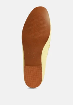 DARETH Horsebit Flat Heel Loafers In Yellow 16 DARETH Horsebit Flat Heel Loafers In Yellow -Rag & Co DARETHHorsebitFlatHeelLoafersinYellowRCSH4076Yellow 9