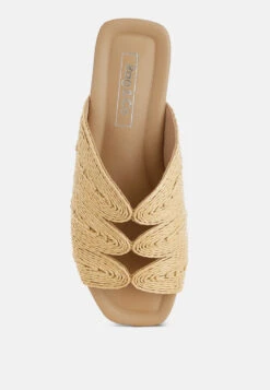 Daisy Doe Raffia Square Toe Flats -Rag & Co Daisy Doe Raffia Square Toe Flats RCSH5615 BEIGE 10