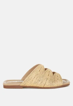 Daisy Doe Raffia Square Toe Flats -Rag & Co Daisy Doe Raffia Square Toe Flats RCSH5615 BEIGE 2