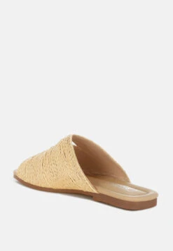 Daisy Doe Raffia Square Toe Flats -Rag & Co Daisy Doe Raffia Square Toe Flats RCSH5615 BEIGE 5