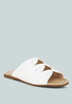 Daisy Doe Raffia Square Toe Flats -Rag & Co Daisy Doe Raffia Square Toe Flats RCSH5615 WHITE 7