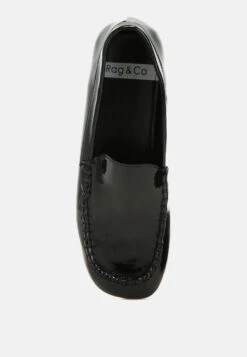 Dama Patent Pleather Loafers 22 Dama Patent Pleather Loafers -Rag & Co Dama Patent Pleather Loafers RCSH5121 BLACK 2