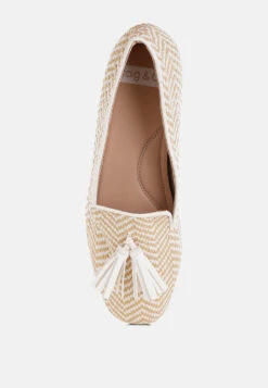 Dara Raffia Tassels Detail Loafers -Rag & Co DaraRaffiaTasselsDetailLoafersRCSH5476 9