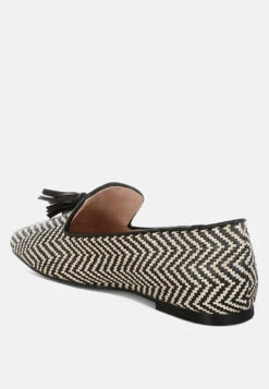 Dara Raffia Tassels Detail Loafers -Rag & Co Dara Raffia Tassels Detail Loafers RCSH5476 3