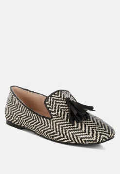 Dara Raffia Tassels Detail Loafers -Rag & Co Dara Raffia Tassels Detail Loafers RCSH5476 5