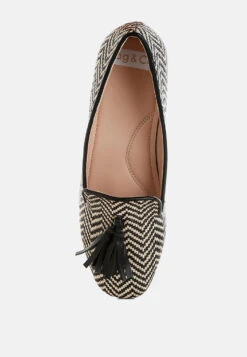 Dara Raffia Tassels Detail Loafers -Rag & Co Dara Raffia Tassels Detail Loafers RCSH5476 8