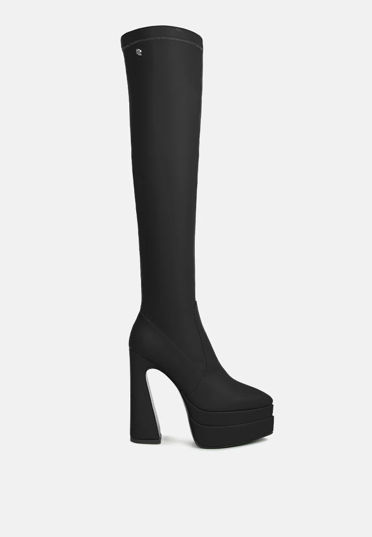 CYBER-PUNK High Platform Long Boots In Black 4 CYBER-PUNK High Platform Long Boots In Black - Image 2