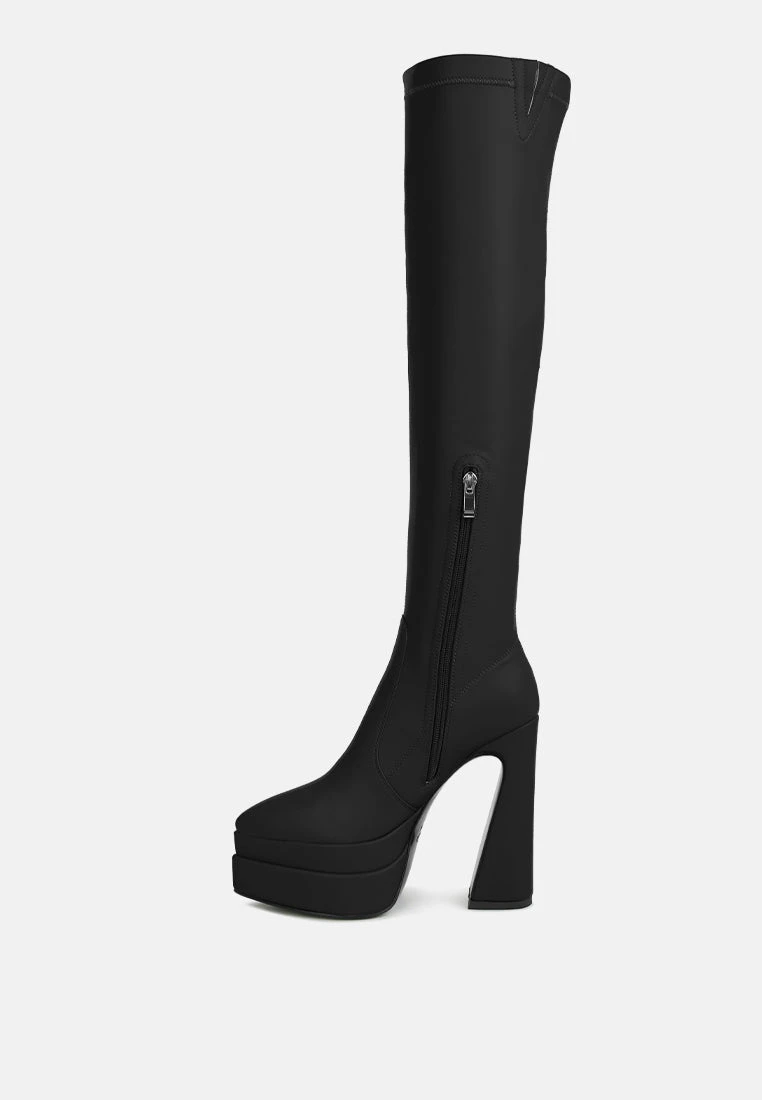 CYBER-PUNK High Platform Long Boots In Black 6 CYBER-PUNK High Platform Long Boots In Black - Image 4