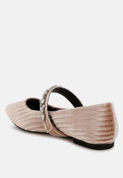 Dresden Diamante Brooch Velvet Ballerinas -Rag & Co Dresden Diamante Brooch Velvet Ballerinas RCSH5303 BEIGE 1 408e29cd 7e08 411c ac65 1f8fa3d380ce