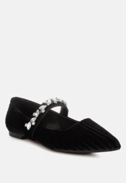 Dresden Diamante Brooch Velvet Ballerinas -Rag & Co Dresden Diamante Brooch Velvet Ballerinas RCSH5303 BLACK 5 5e84769e cc55 47f9 9aa9 b93068ea5811