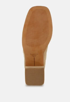 Emberly Suede Square Toe Ankle Boots -Rag & Co EmberlySuedeSquareToeAnkleBootsRCSH5152BEIGE 5