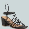 FONDA Croc Patterned Black Handcrafted Lace Up Sandal 1 FONDA Croc Patterned Black Handcrafted Lace Up Sandal -Rag & Co FONDACrocPatternedBlackHandcraftedLaceUpSandal RCSH2391 Black 1