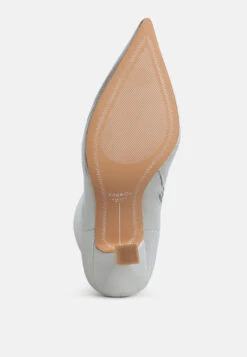 Farnak Metallic Pointed Toe Ankle Boots -Rag & Co FarnakMetallicPointedToeAnkleBootsRCSH5023SILVER 9