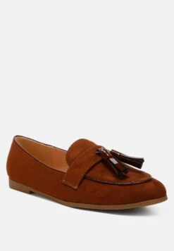 Folklore Micro Suede Tassel Loafers -Rag & Co Folklore Micro Suede Tassel Loafers RCSH4940 brown 5