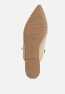 GEODE Pearl Embellished Slip On Mules In Beige -Rag & Co GEODEPearlEmbellishedSlipOnMules RCSH3111 beige 4
