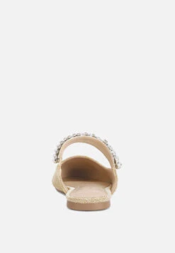 GEODE Pearl Embellished Slip On Mules In Beige -Rag & Co GEODEPearlEmbellishedSlipOnMules RCSH3111 beige 6