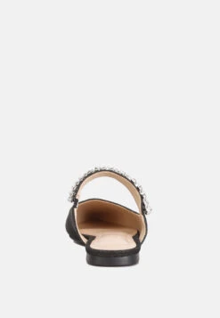 GEODE Pearl Embellished Slip On Mules In Black 13 GEODE Pearl Embellished Slip On Mules In Black -Rag & Co GEODEPearlEmbellishedSlipOnMules RCSH3111 black 7