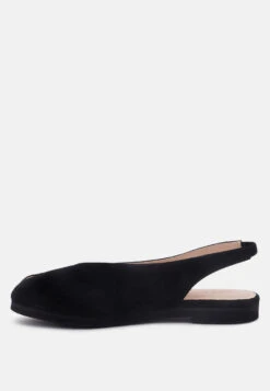 GRETCHEN Black Slingback Flat Sandals -Rag & Co GRETCHENBlackSlingbackFlatSandals RCSH2032 Black 1 7ef5d34a 7864 47b1 89bb 3fb360171849