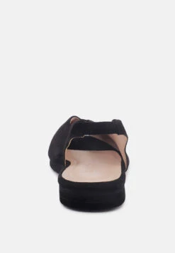 GRETCHEN Black Slingback Flat Sandals -Rag & Co GRETCHENBlackSlingbackFlatSandals RCSH2032 Black 5 5eacece7 cee4 46d9 831d 6c34c2ccbd8c