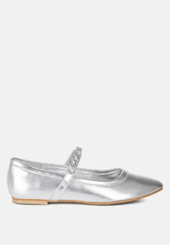 Gloxinia Metallic Mary Jane Ballerinas 27 Gloxinia Metallic Mary Jane Ballerinas -Rag & Co Gloxinia Metallic Mary Jane Ballerinas RCSH4970 SILVER 6