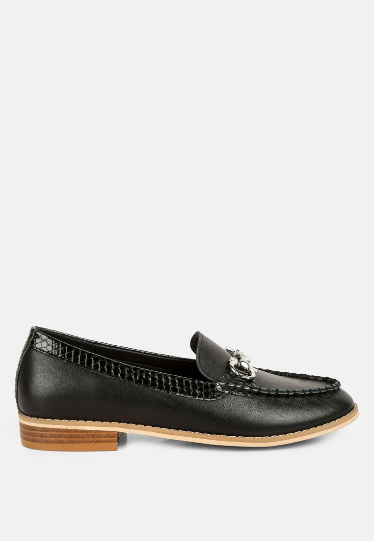 HOLDA Horsebit Embellished Loafers With Stitch Detail In Black 4 HOLDA Horsebit Embellished Loafers With Stitch Detail In Black - Image 2