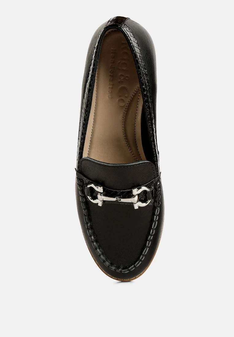 HOLDA Horsebit Embellished Loafers With Stitch Detail In Black 8 HOLDA Horsebit Embellished Loafers With Stitch Detail In Black - Image 6