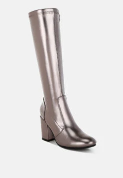 Halara Metallic Pleather Long Boots -Rag & Co Halara Metallic Pleather Long Boots RCSH5209 PEWTER 1 7ab0a9b5 75ea 4b2b 9e4c 3b062bcce7ab