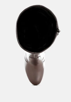 Halara Metallic Pleather Long Boots -Rag & Co Halara Metallic Pleather Long Boots RCSH5209 PEWTER 6 c0ba67ef cd48 4e70 a8f7 3b8d6a34be11