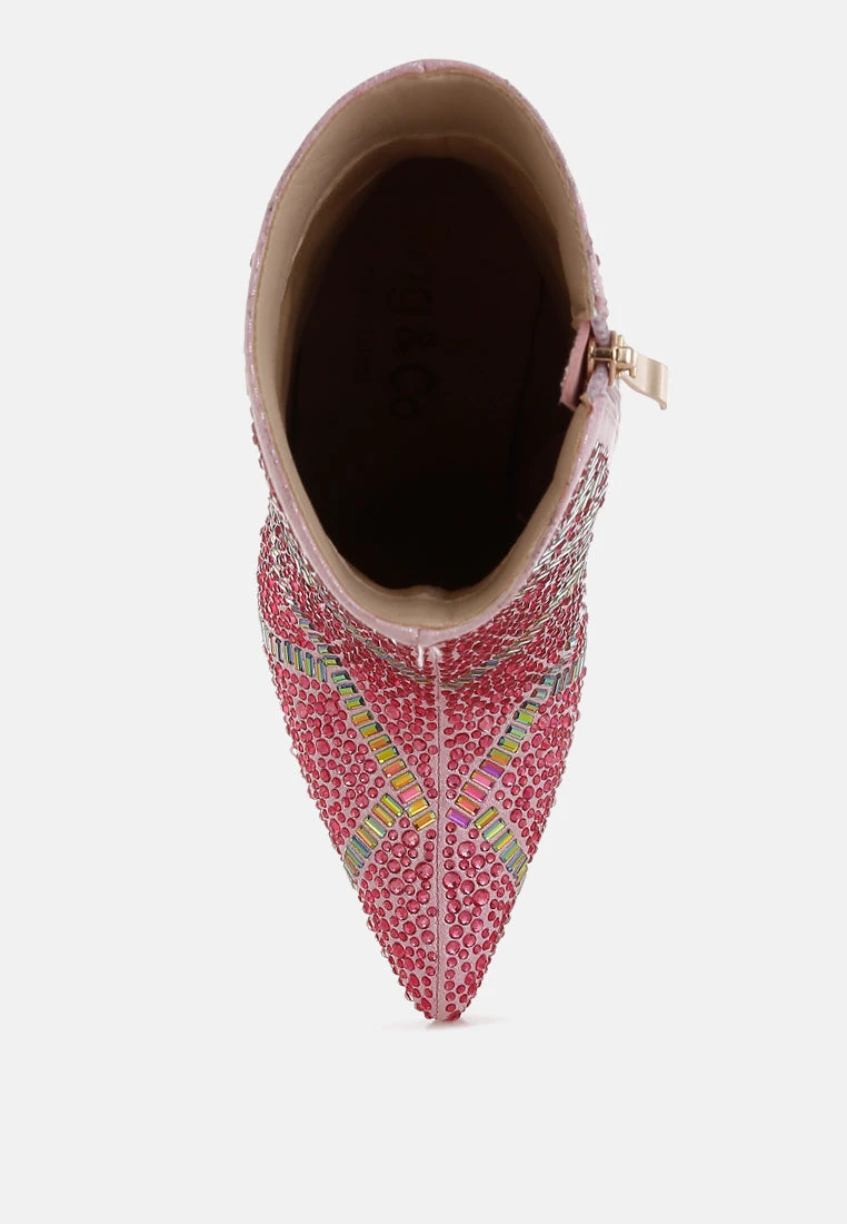 High Roller Rhinestones Embellished Stiletto Boots 6 High Roller Rhinestones Embellished Stiletto Boots - Image 4