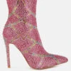 High Roller Rhinestones Embellished Stiletto Boots -Rag & Co HighRollerRhinestonesEmbellishedStilettoBootsRCSH5215FUCHSIA 5