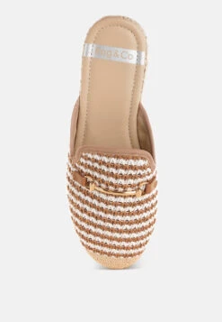 Himari Raffia Slip-On Mules -Rag & Co HimariRaffiaSlip OnMulesRCSH5531BROWN 6