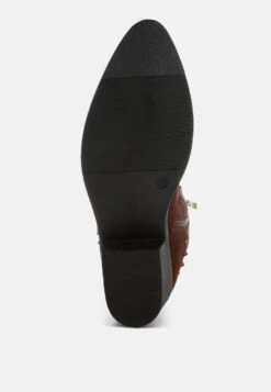 Hira Studs Embellished Cowboy Boots 17 Hira Studs Embellished Cowboy Boots -Rag & Co HiraStudsEmbellishedCowboyBootsRCSH5310BROWN 7