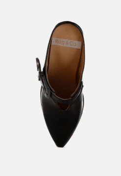Holler Carved Buckle Statement Mules 40 Holler Carved Buckle Statement Mules -Rag & Co Holler Carved Buckle Statement Mules RCSH5771 BLACK 4