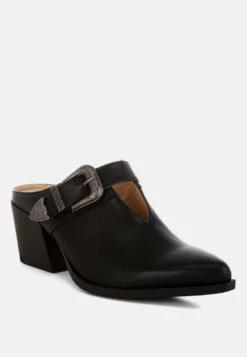 Holler Carved Buckle Statement Mules 39 Holler Carved Buckle Statement Mules -Rag & Co Holler Carved Buckle Statement Mules RCSH5771 BLACK 6