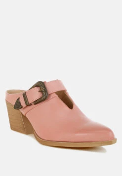 Holler Carved Buckle Statement Mules 29 Holler Carved Buckle Statement Mules -Rag & Co Holler Carved Buckle Statement Mules RCSH5771 PINK 7