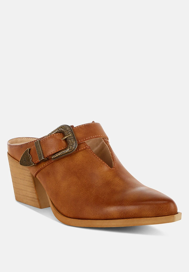 Holler Carved Buckle Statement Mules 15 Holler Carved Buckle Statement Mules - Image 14