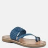 ISIDORA Blue Braided Leather Flat Sandal -Rag & Co ISIDORABraidedLeatherFlatSandal RCSH2040 blue 2