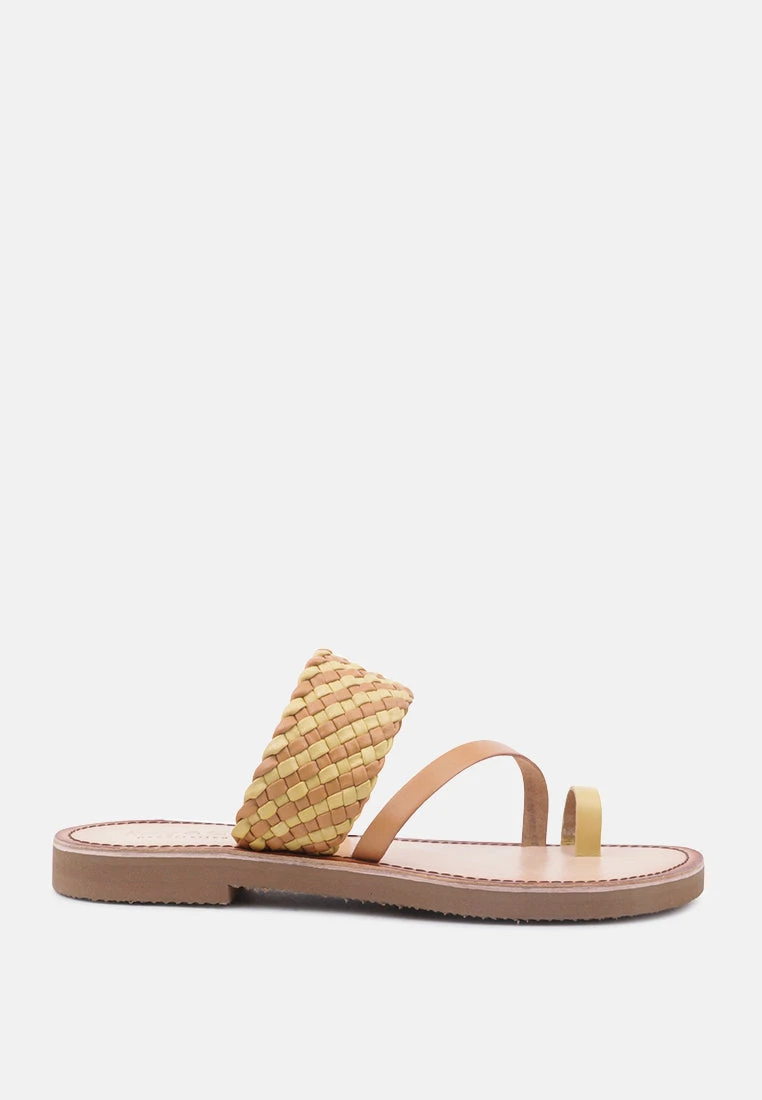 ISIDORA Mustard Braided Leather Flat Sandal 4 ISIDORA Mustard Braided Leather Flat Sandal - Image 2