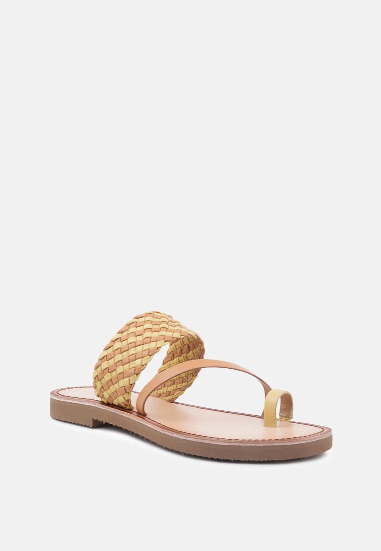 ISIDORA Mustard Braided Leather Flat Sandal 3 ISIDORA Mustard Braided Leather Flat Sandal