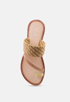 ISIDORA Mustard Braided Leather Flat Sandal 15 ISIDORA Mustard Braided Leather Flat Sandal -Rag & Co ISIDORAMustardBraidedLeatherFlatSandal RCSH2040 Mustard 7